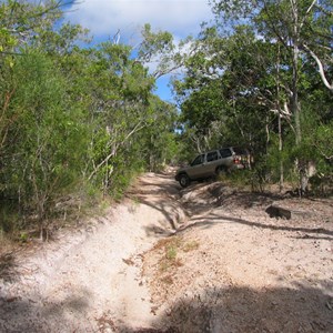 Eroded track west of junction