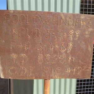 Plaque at well head