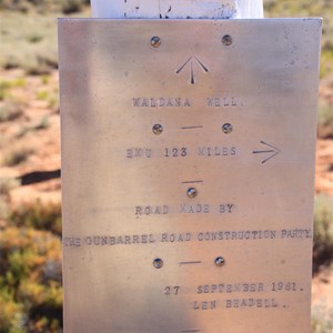Waldana Well Beadell Plaque