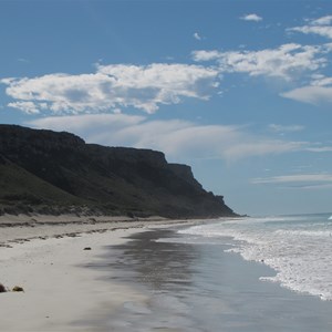Bluff beyond beach