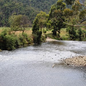 The river crossing near the bridge