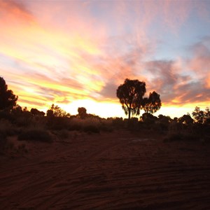 Savory Creek camp site at sunset