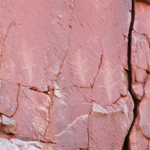 Petroglyphs high on the wall