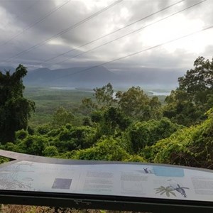 Overlooking the information panel to Hinchenbrook