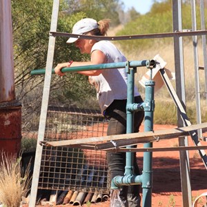 Hand pump at Midway Bore - Aug 2015