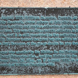 Dampiers Landing Plaque