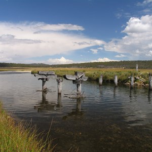 Bridge piers from old Snowy Mtns Hwy