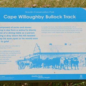 Cape Willoughby Bullock Track Information Sign
