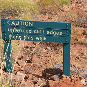 Upper Gorge Walk Caution Sign