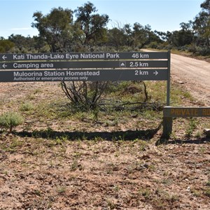 Muloorina Station Camping Area Turn Off