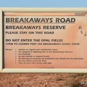 The Breakaways Road Information Sign