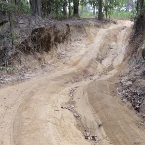 Left side exit track on western bank