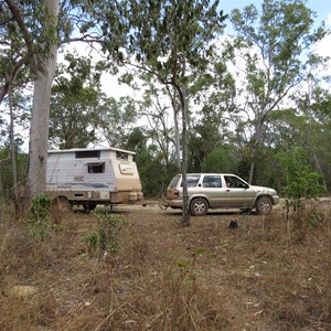 Campsite above western bank