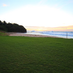 Beach in front of campground