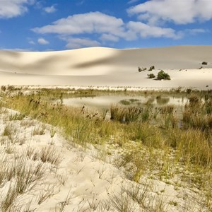 Perched Lake in dunes west of Esperance 