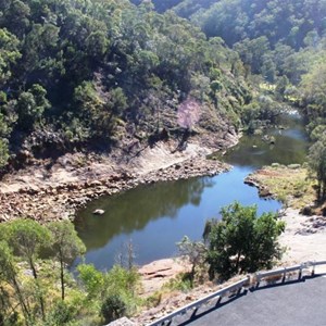 A view down stream from the dam wall