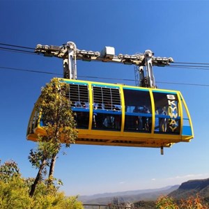 Te Skyway from Scenic World passes near the picnic area