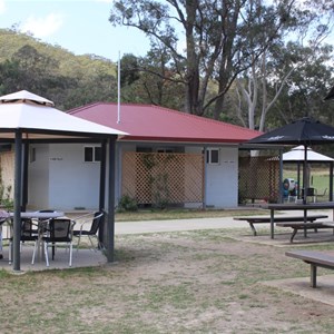 The toilet and shower block