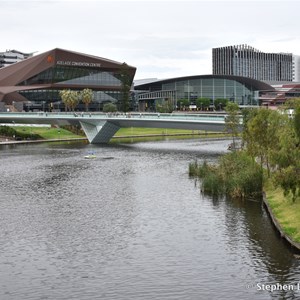 View from the new Adelaide Riverbank Pedestrian Bridge