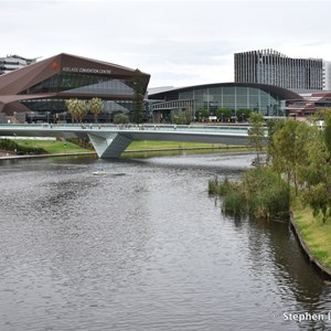 View from the new Adelaide Riverbank Pedestrian Bridge