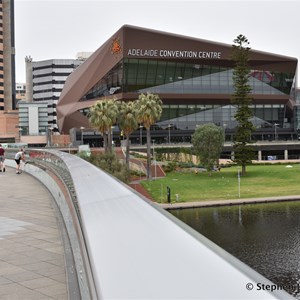 View from the new Adelaide Riverbank Pedestrian Bridge