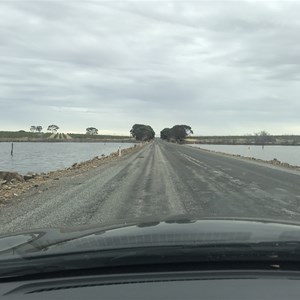 Road through lake...