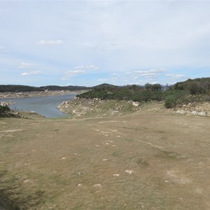 Spillway approaches high and dry