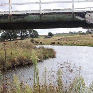 Viewing the river under the bridge