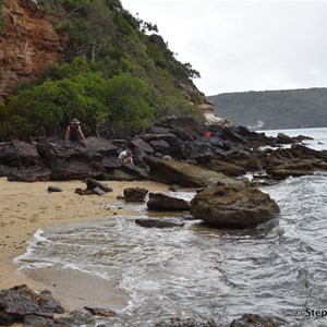 Care must be taken crossing the large rocks to access the site