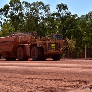 Empty truck on the Haul Road heading back for another load of Bauxite 