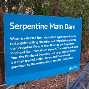 Signs explain how the dam is used
