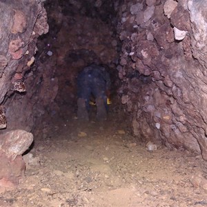 Pushing deep into the cave at the back of the cavern