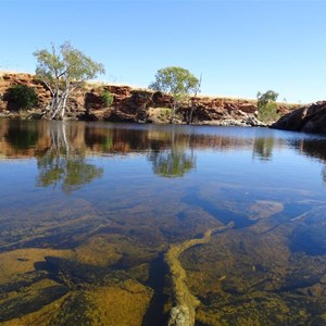 Looking west across the pool