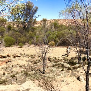 Looking down on scrub surrounding Sunday Soak