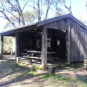 Shelter with tables