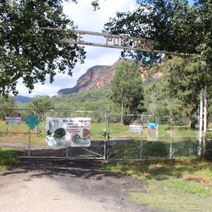 The gateway to the property where the relics are located