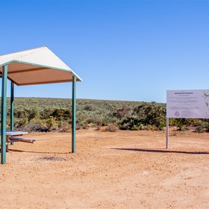 Exposed area at top of hill