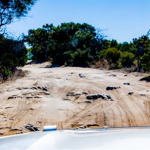 Limestone outcrops on crests