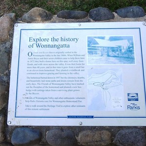Historical plaque at homestead site