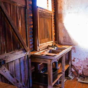 Old sink inside the homestead kitchen