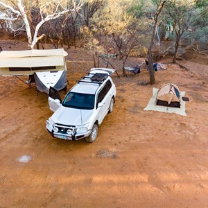 Riverbank camping on west side