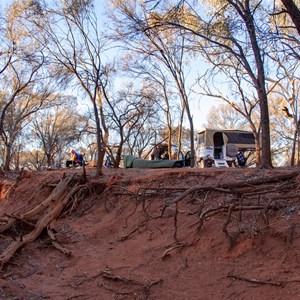 Camping on river bank