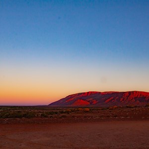 Sunset & moonrise over Mt Augustus