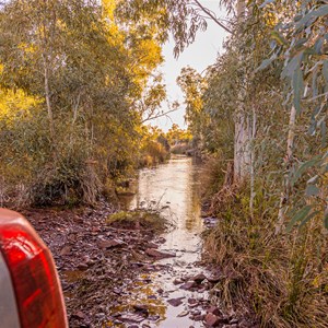 Exit of water crossing at camp area