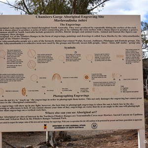 Chambers Gorge Aboriginal Engraving Site Sign
