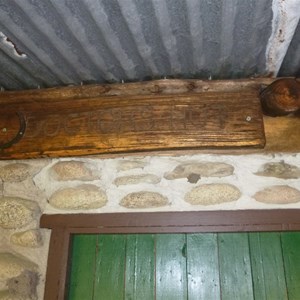 Hut name over front door