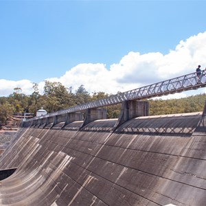 Public walkway over weir