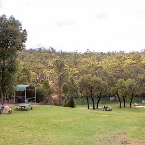 View from carpark over picnic area