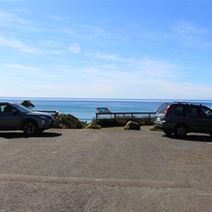 The car park at the rest area.