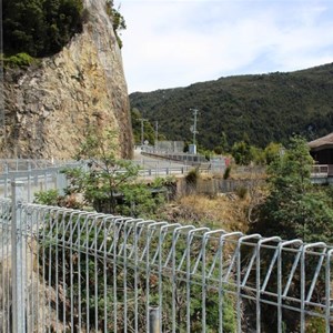 The viewing area at Gordon River Dam